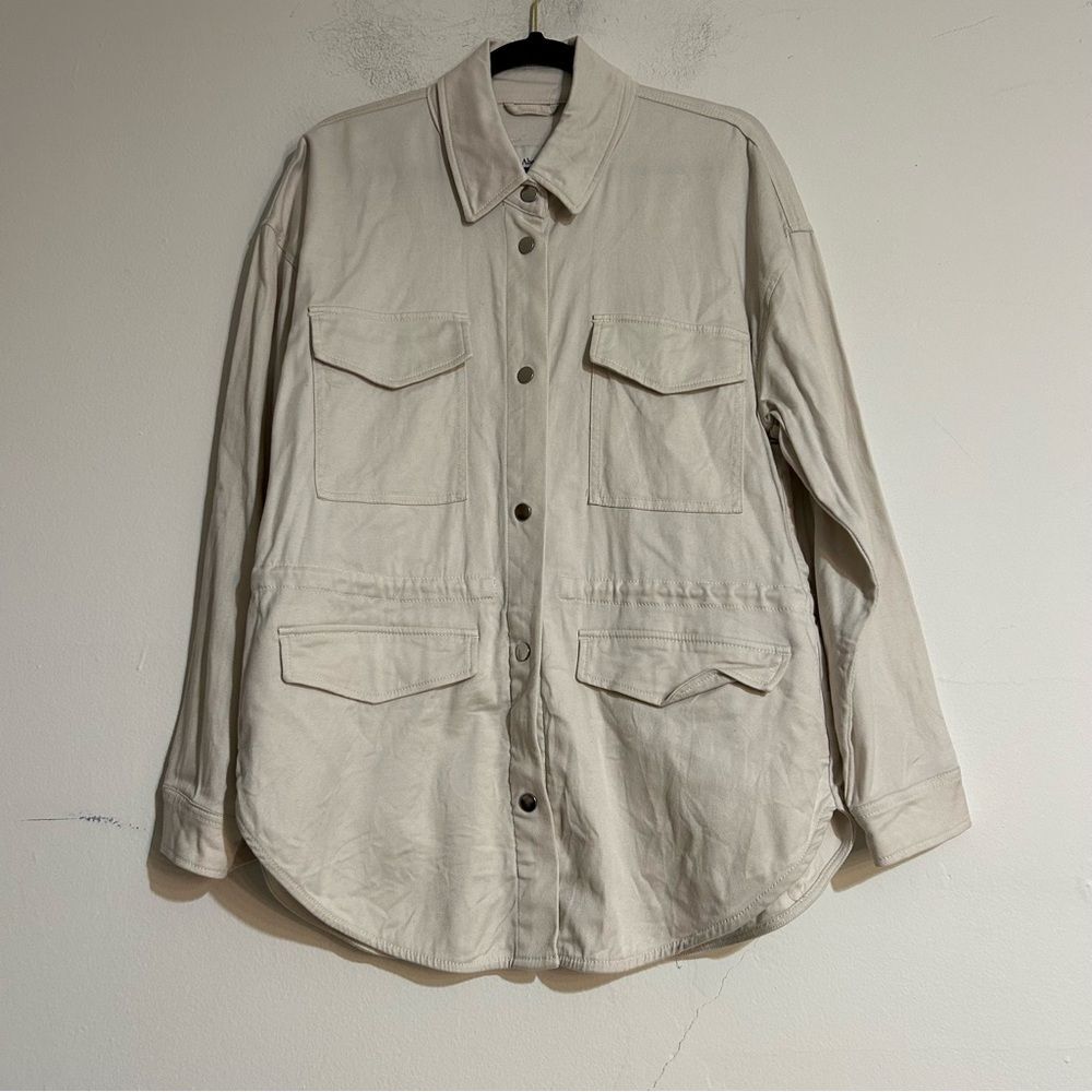 Abercrombie & Fitch Utility Snap Front Shirt Jacket Shacket White Size XL